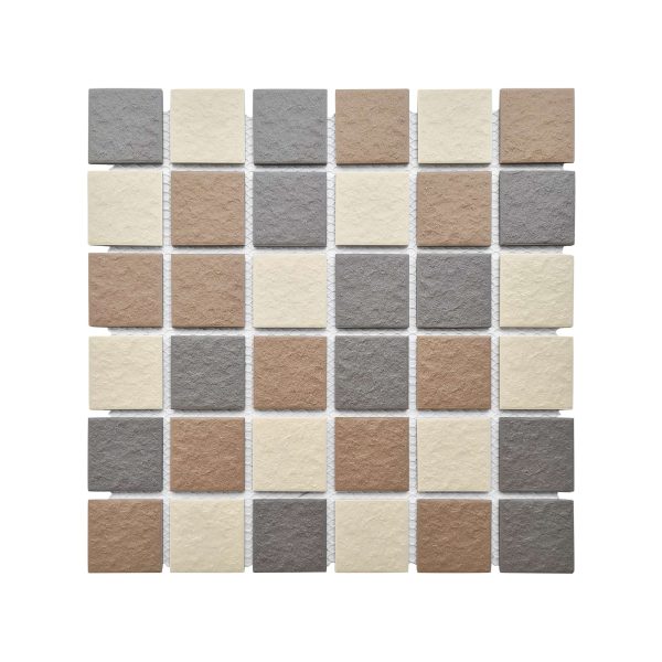 Porcelain Mosaic tiles Grey & Brown Mix