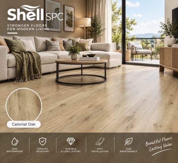 Shell SPC Colonial Oak Rigid Core Vinyl Plank 600x548