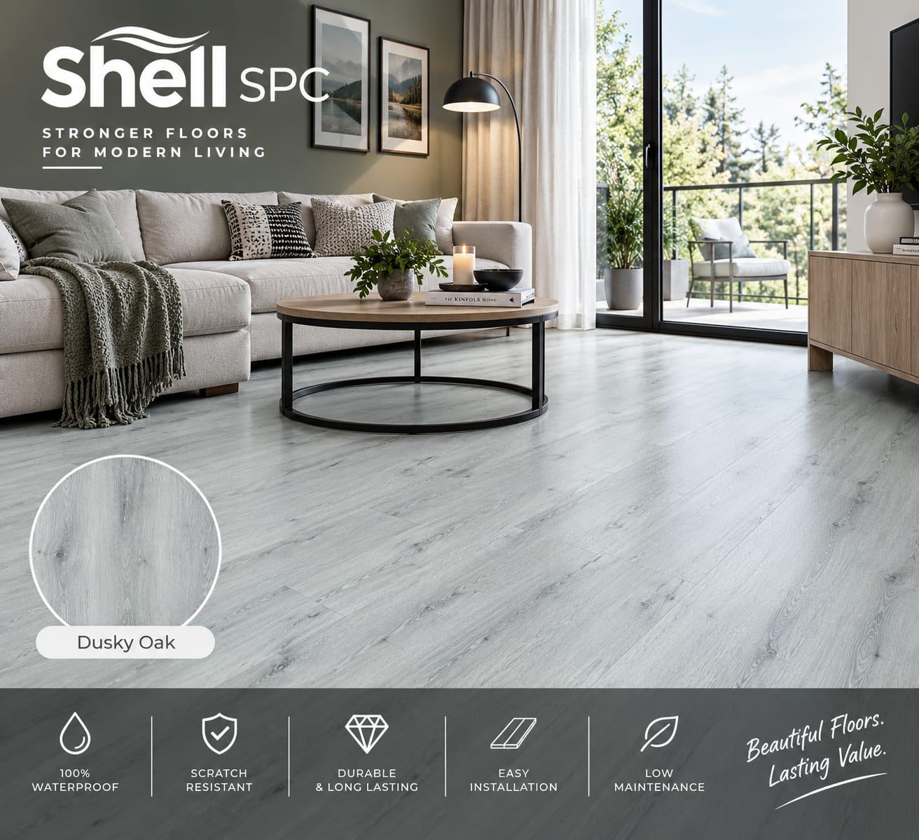 Shell SPC Dusky Oak Rigid Core Vinyl Plank Image 2
