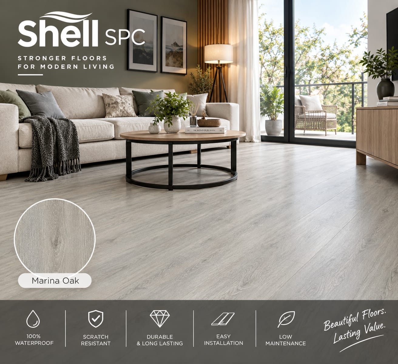 Shell SPC Marina Oak Rigid Core Vinyl Plank Image 2